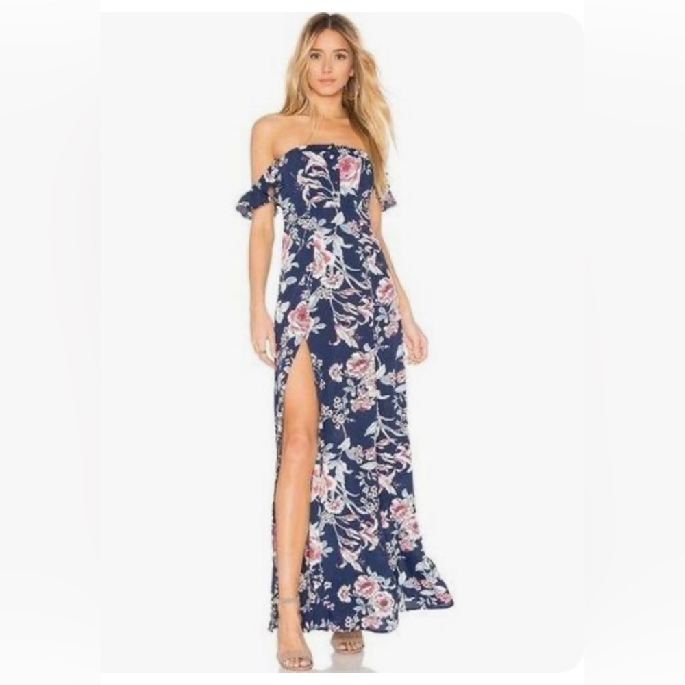 Flynn Skye bardot floral maxi dress, size S, great condition